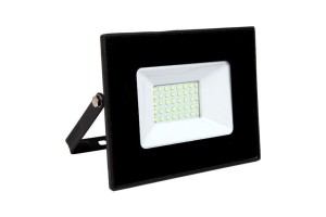 REFLETOR LED SLIM EXTERNO ALUM FUNDO PRETO 150W LUZ BRANCA BRAVOLED - PJ