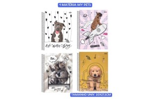 CADERNO 15 MATERIAS 240 FOLHAS MY PETS SÃO DOMINGOS