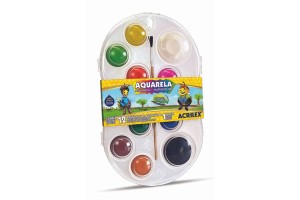 ESTOJO AQUARELA 12 PASTILHAS + PINCEL - ACRILEX